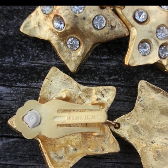 Darling Norma Jean Star/Crystal Earrings*VINTAGE* - Picture 2 of 6